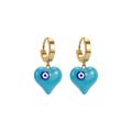 Blue Aura Heart Earrings