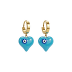 Blue Aura Heart Earrings