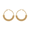 Gold Woven Bead Hoop Earrings