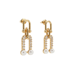 Chain Pearl Duo Earrings