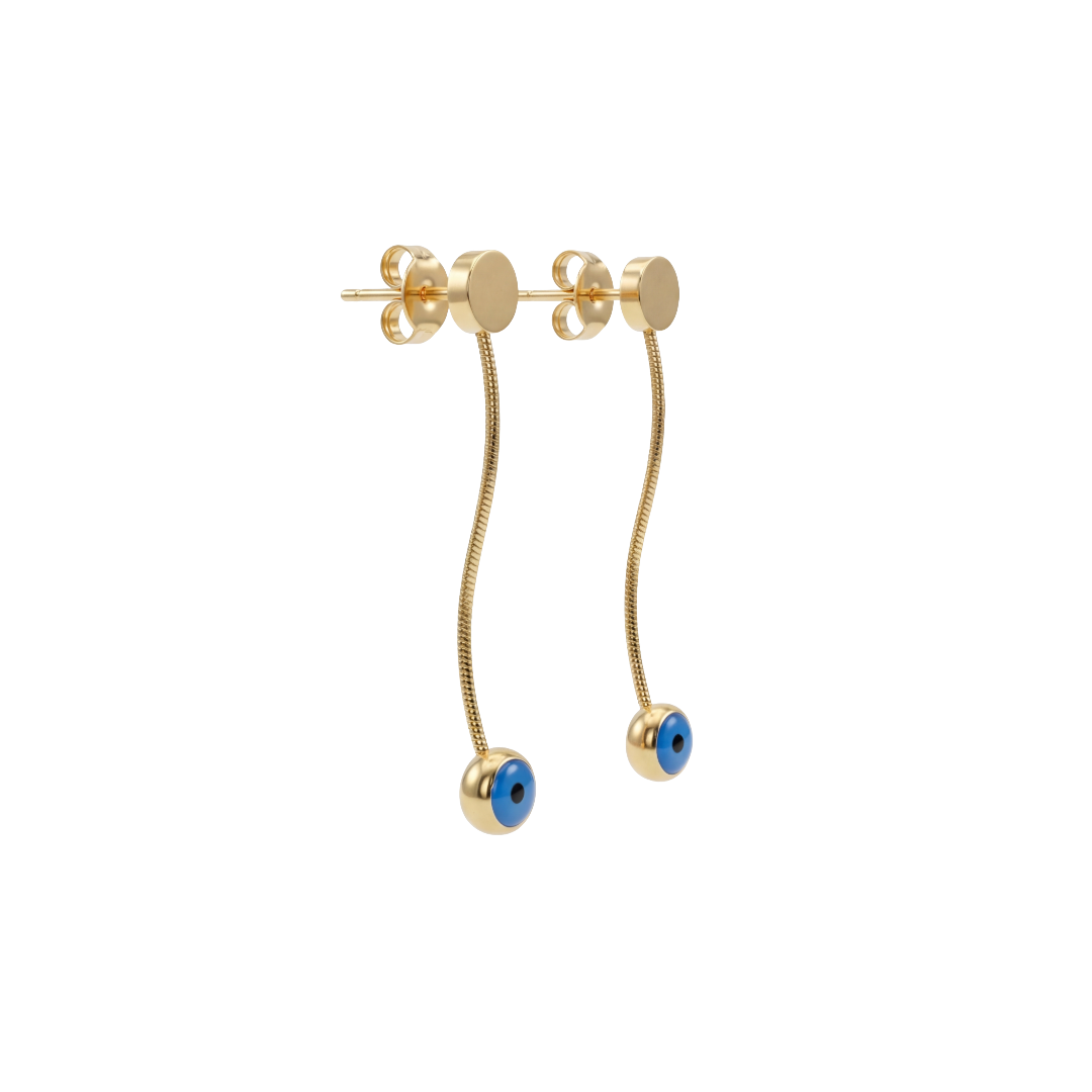 Thiny Evil Eye Drop Earrings