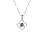 Silver Light-Reactive Clover Pendant Necklace
