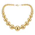 Gold-Toned Beaded Ball Necklace