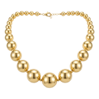 Gold-Toned Beaded Ball Necklace