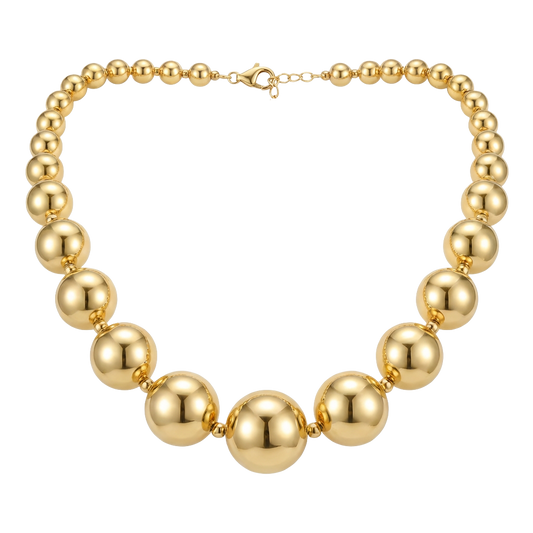 Colar com contas douradas
