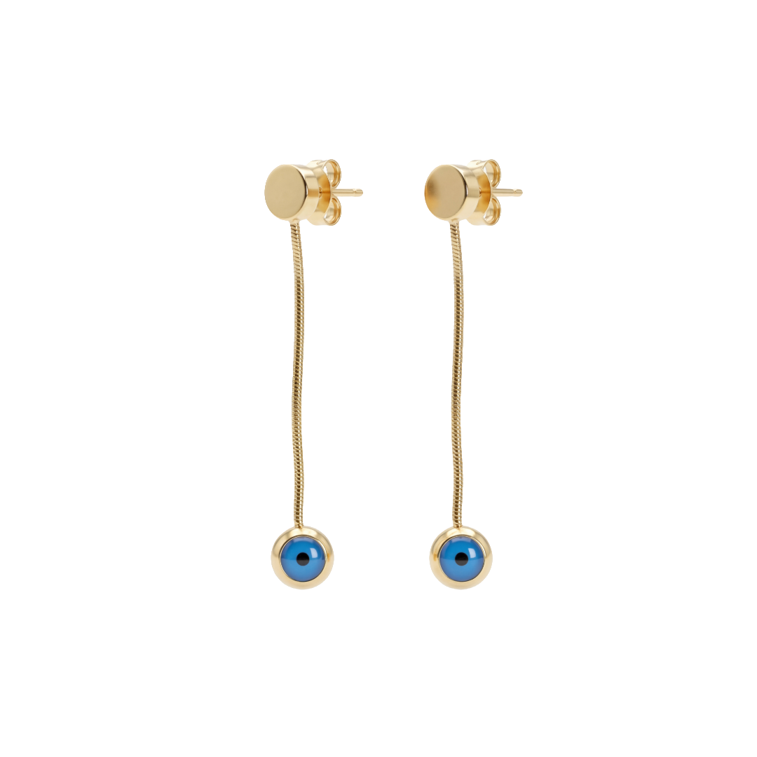 Thiny Evil Eye Drop Earrings