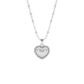 Bound Twisted Silver Heart Pendant Necklace