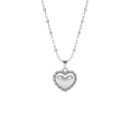 Bound Twisted Silver Heart Pendant Necklace