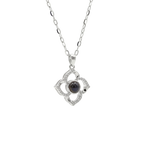 Silver Light-Reactive Clover Pendant Necklace
