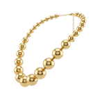 Gold-Toned Beaded Ball Necklace