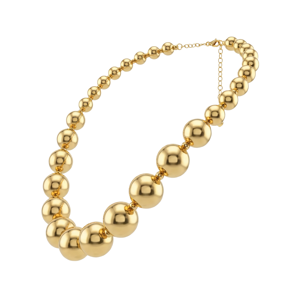 Collar de bolas con cuentas en tono dorado
