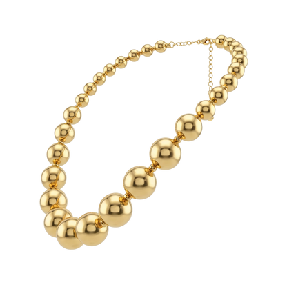 Collar de bolas con cuentas en tono dorado
