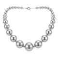 Silver Tone Beaded Ball Necklace