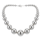 Silver Tone Beaded Ball Necklace