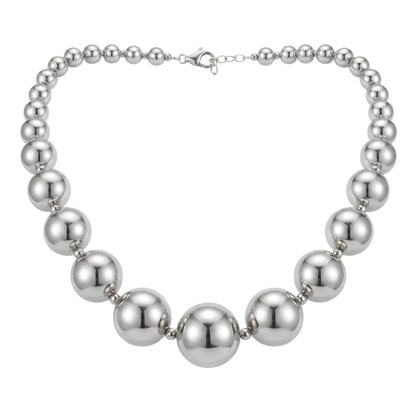 Silver Tone Beaded Ball Necklace