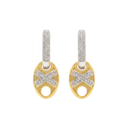 Dual-Tone Crystal Drop Cryistal Earrings