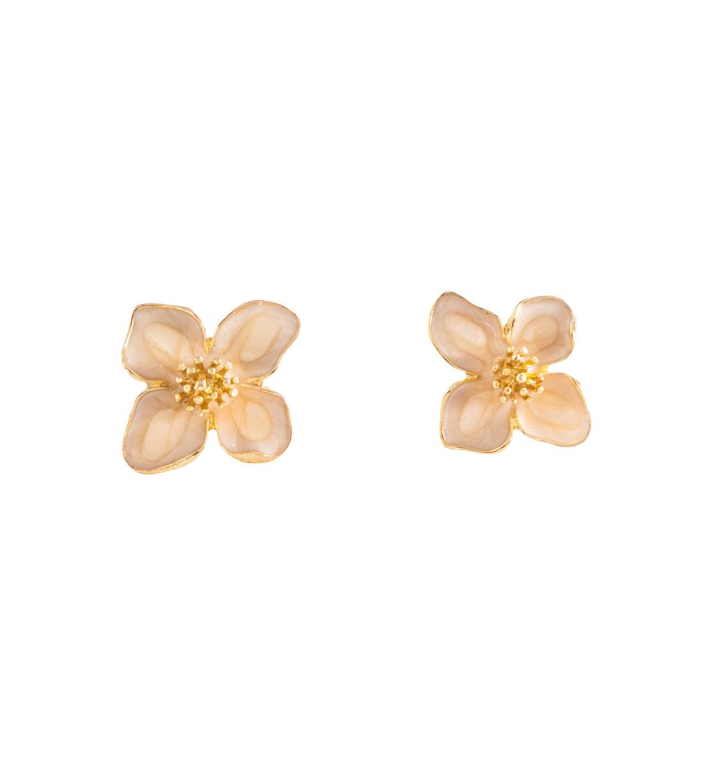 Golden Light Blossom Stud Earrings