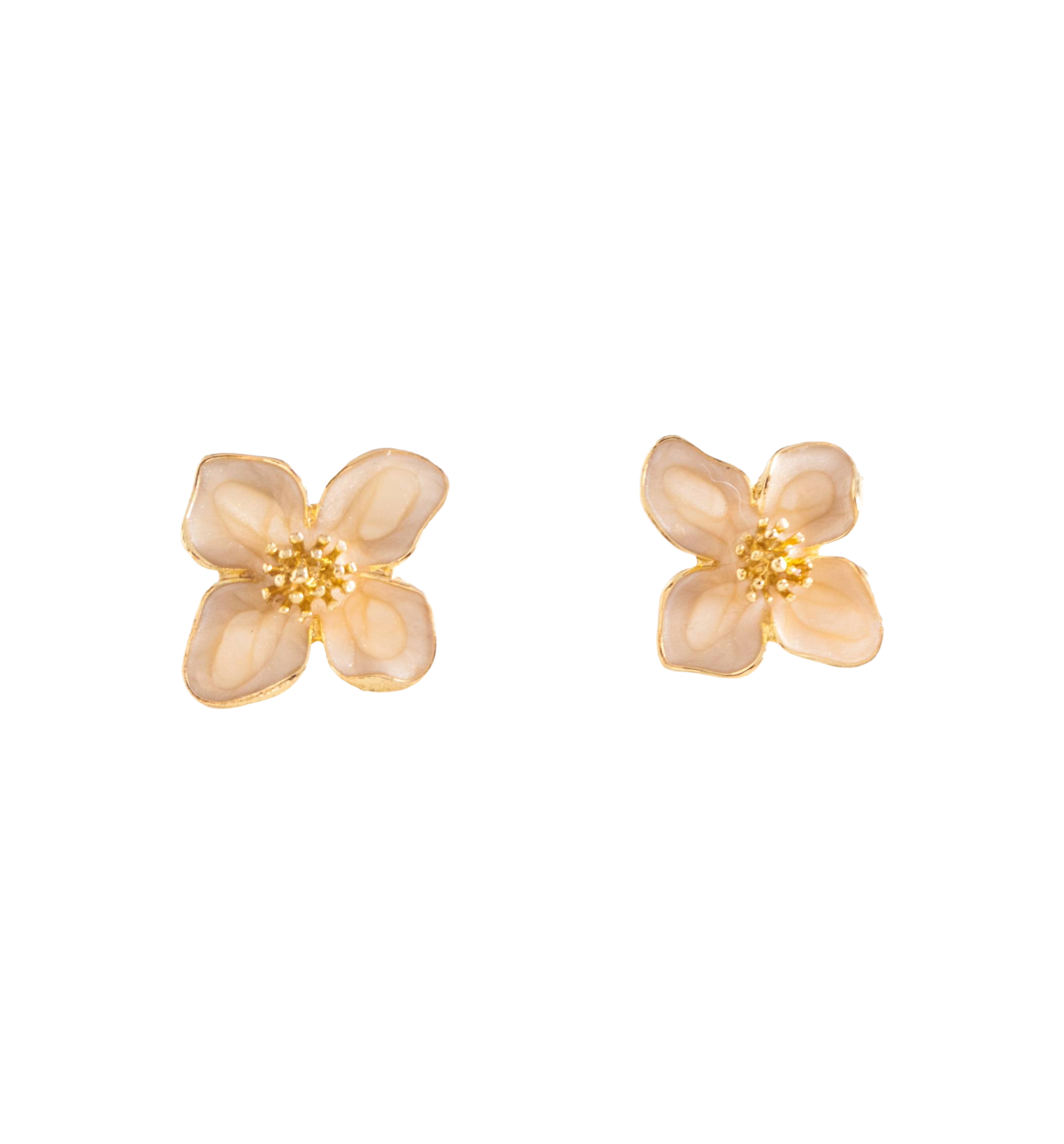 Golden Light Blossom Stud Earrings