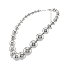 Silver Tone Beaded Ball Necklace