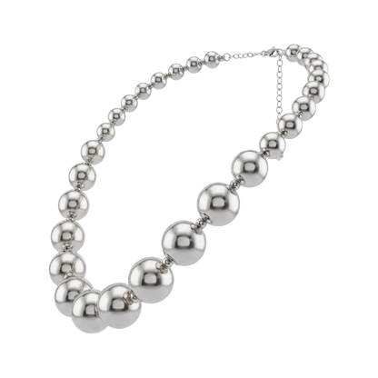 Silver Tone Beaded Ball Necklace