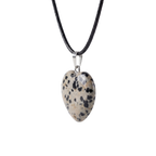 Dalmatian Jasper Heart Pendant Necklace