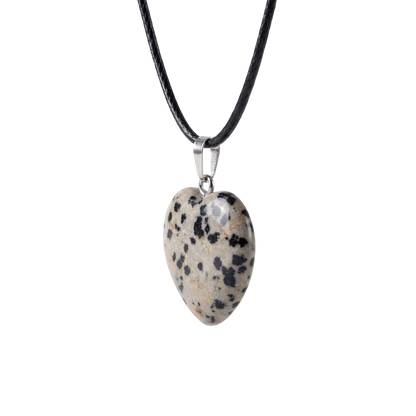 Dalmatian Jasper Heart Pendant Necklace