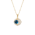 Luminous Blue Orbit Pendant Necklace