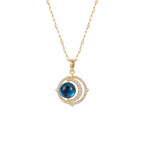 Luminous Blue Orbit Pendant Necklace