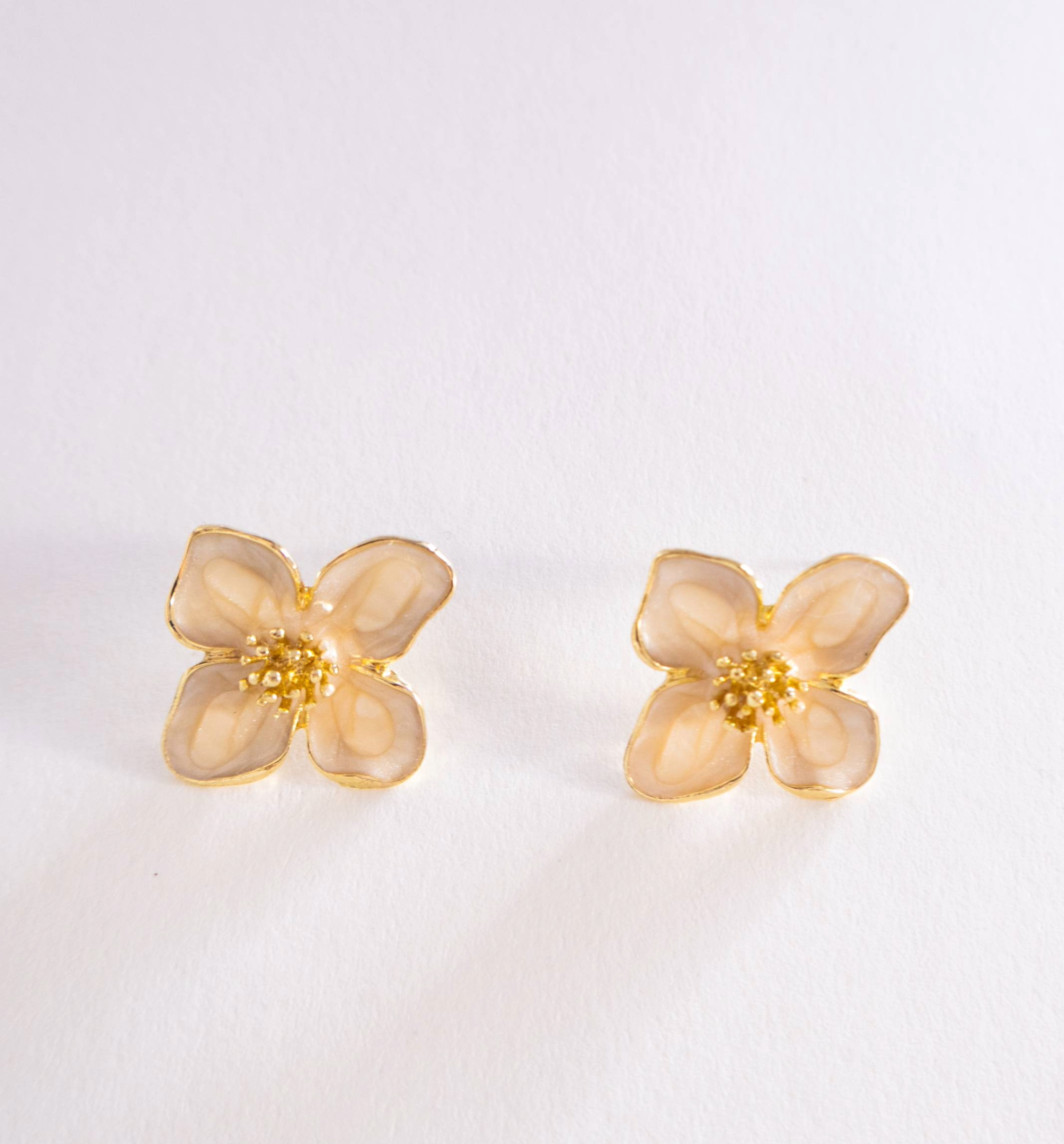 Golden Light Blossom Stud Earrings