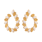 Gold Marquise Accent Hoop Earrings