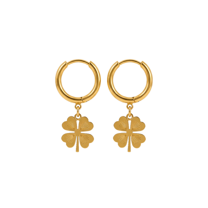 Pendientes de aro con trébol Élara