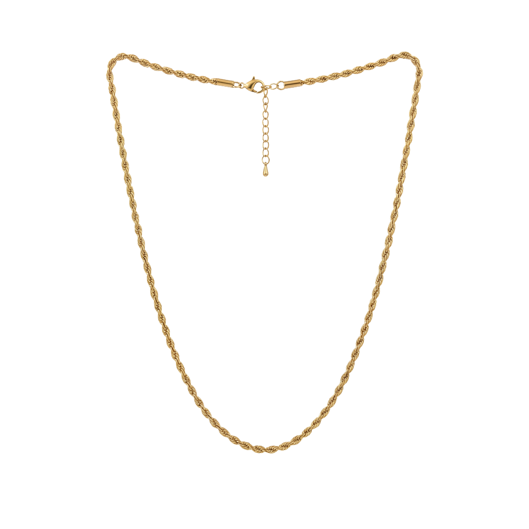 Elvara Rope Chain Necklace - Stainless Steel