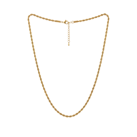 Elvara Rope Chain Necklace - Stainless Steel