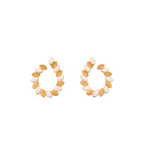 Pendientes de aro con acento marquesa dorado