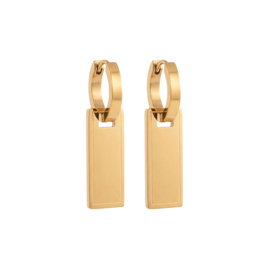Gold Rectangular Earrings
