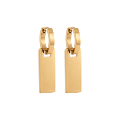 Gold Rectangular Earrings