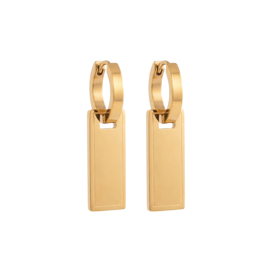 Gold Rectangular Earrings