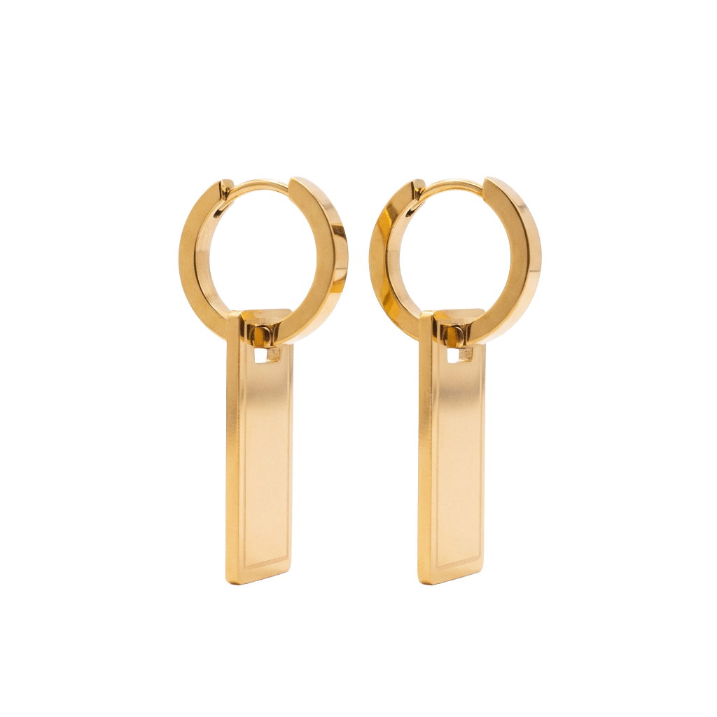 Gold Rectangular Earrings