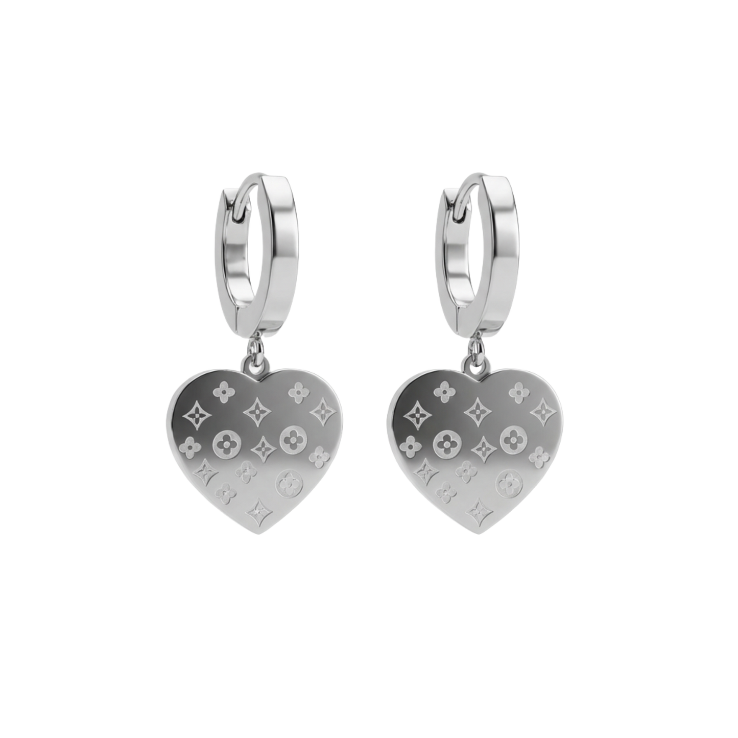 Brincos de argola Virella com pendente de coração