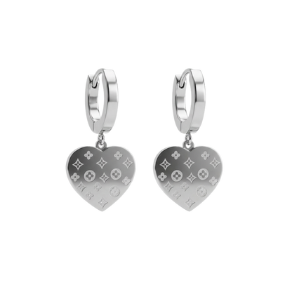 Brincos de argola Virella com pendente de coração
