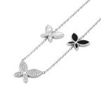 Elegant Silver Butterfly Cascade Necklace