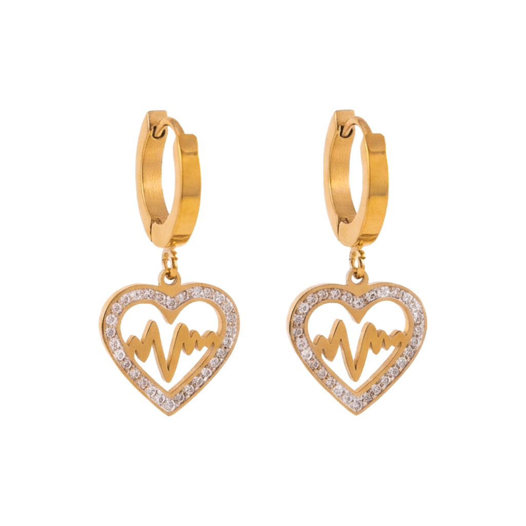 Monogram Heartbeat Earrings