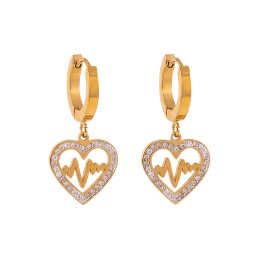 Brincos Monograma Batimento Cardíaco