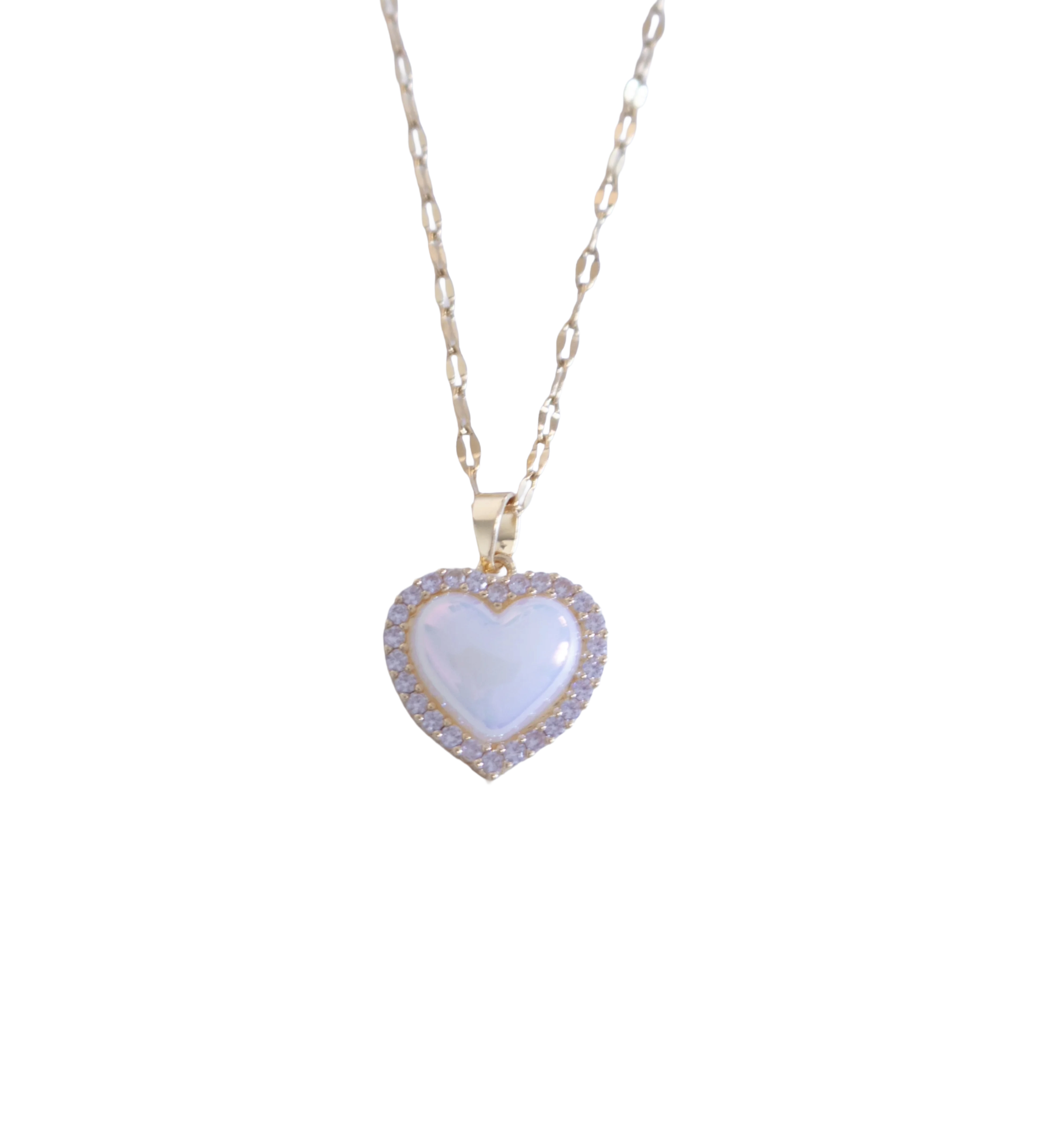 Crystal Halo Heart Pendant Necklace