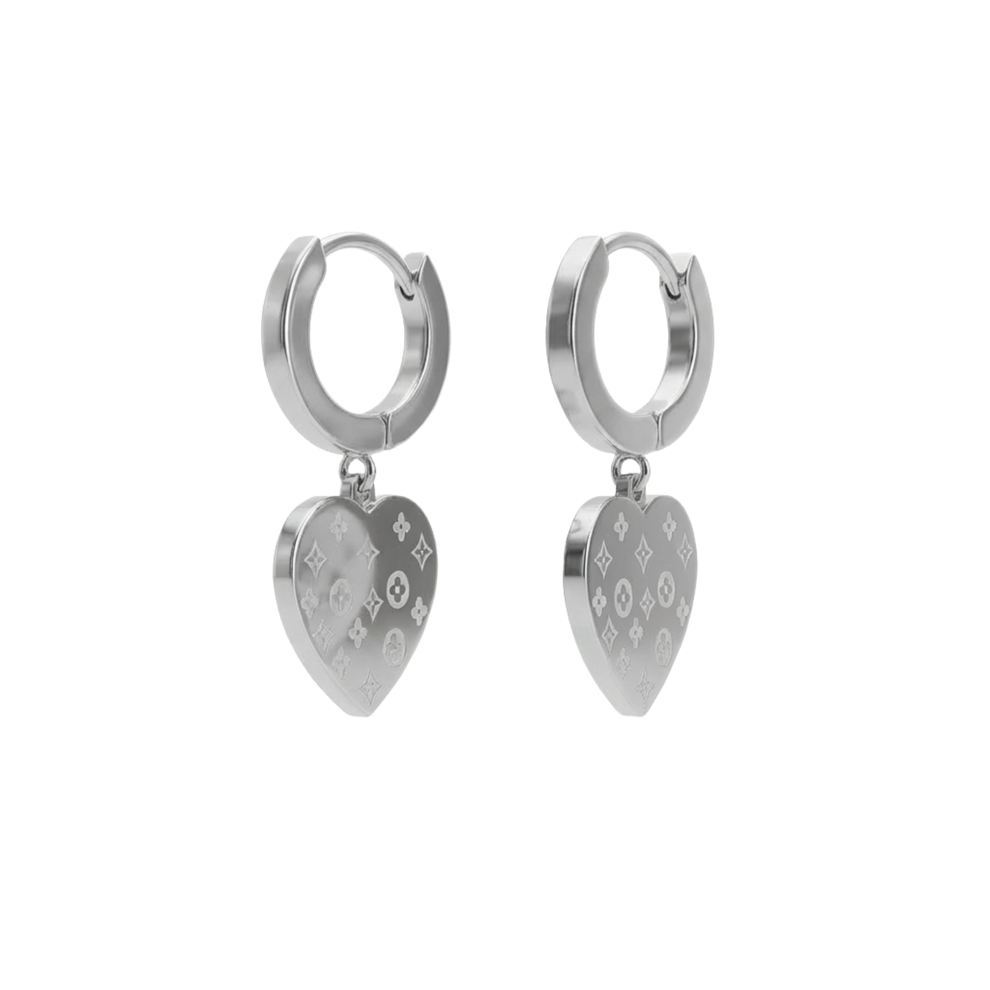 Brincos de argola Virella com pendente de coração