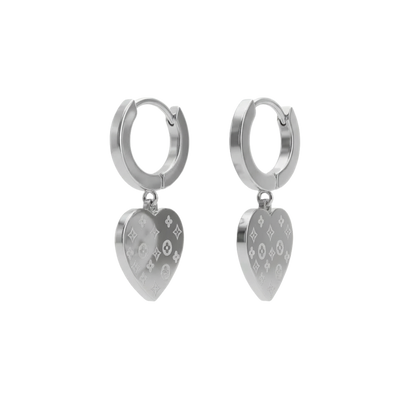 Brincos de argola Virella com pendente de coração