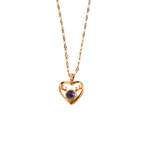 Antler Design Heart Pendant Necklace