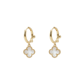 White Clover Charm Earrings
