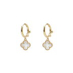 White Clover Charm Earrings