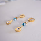 Evil Eye Diamond Crystal Earrings